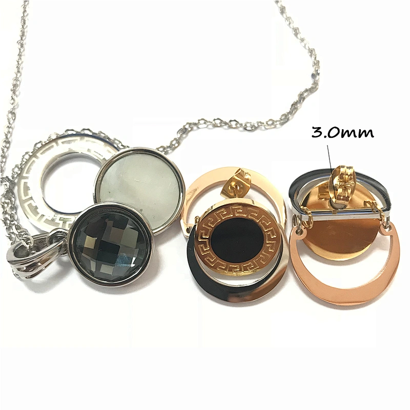 Wollet Fashion Magnetic Energy Pendant Earring Stainless Steel Jewelry Set