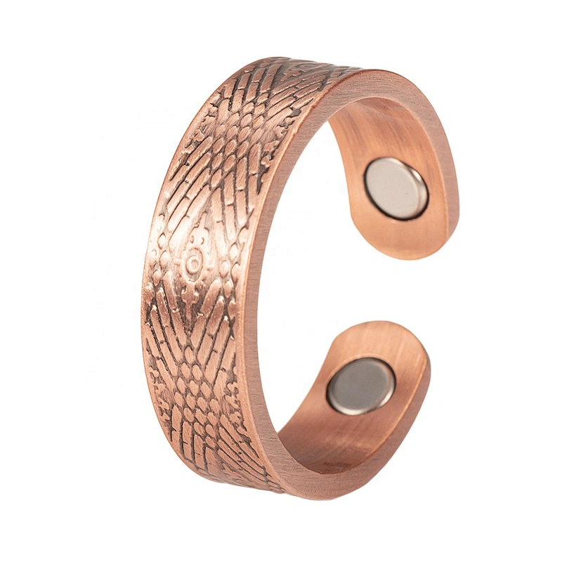 Wollet Magnetic Copper Ring Arthritis Women Pure Copper Rings for Women Adjustable Health with 3PCS Magnets