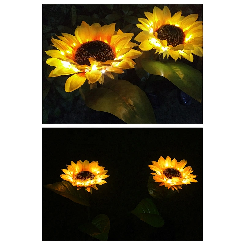Wollet led solar sunflower lamp outdoor garden decoration lamp solar lawn ground lamp