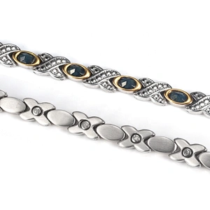 Wollet Fashion Stainless Steel Magnetic Bracelet Anklet With Multicolor Natural Crystal Jewelry