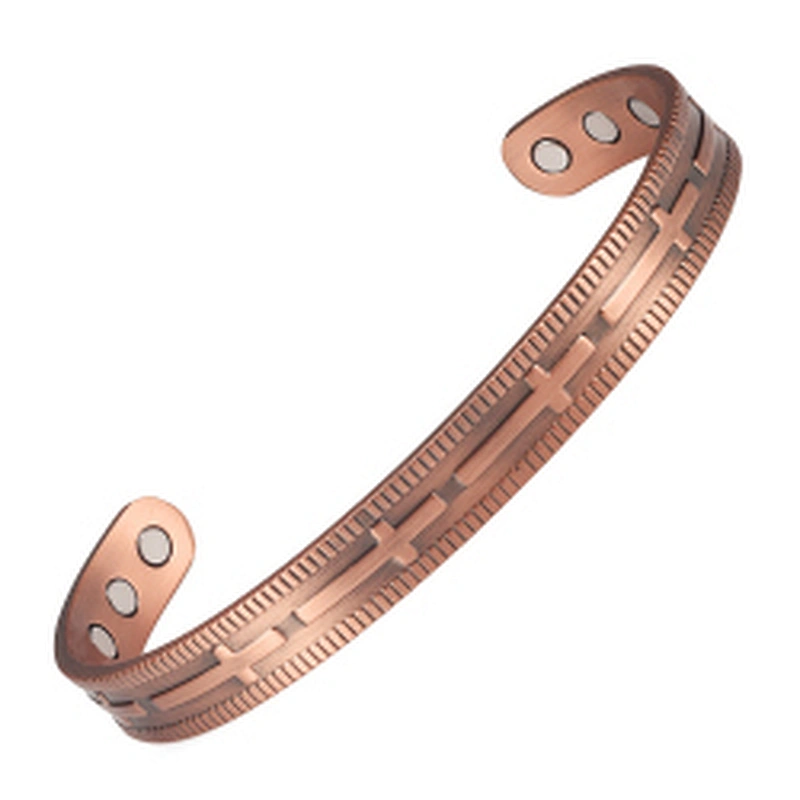 Wollet Mens Pure Copper Bangle  Arthritis Pain Relief Therapy Healthy Copper Magnetic Bracelet