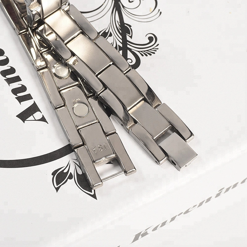 Wollet New Design Fashion CZ Stone Health Energy Bio Magnetic Titanium Magnet Bracelet