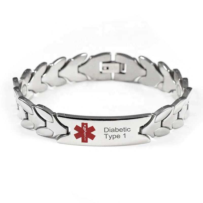 Wollet Real Tungsten Health Energy Custom Free Diabetic Medical Magnetic Alert Id Bracelet