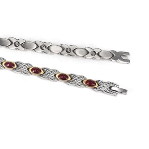 Wollet Fashion Stainless Steel Magnetic Bracelet Anklet With Multicolor Natural Crystal Jewelry
