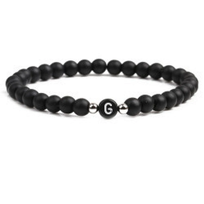 Wollet fashion black small natural lava rock stone bead bracelet