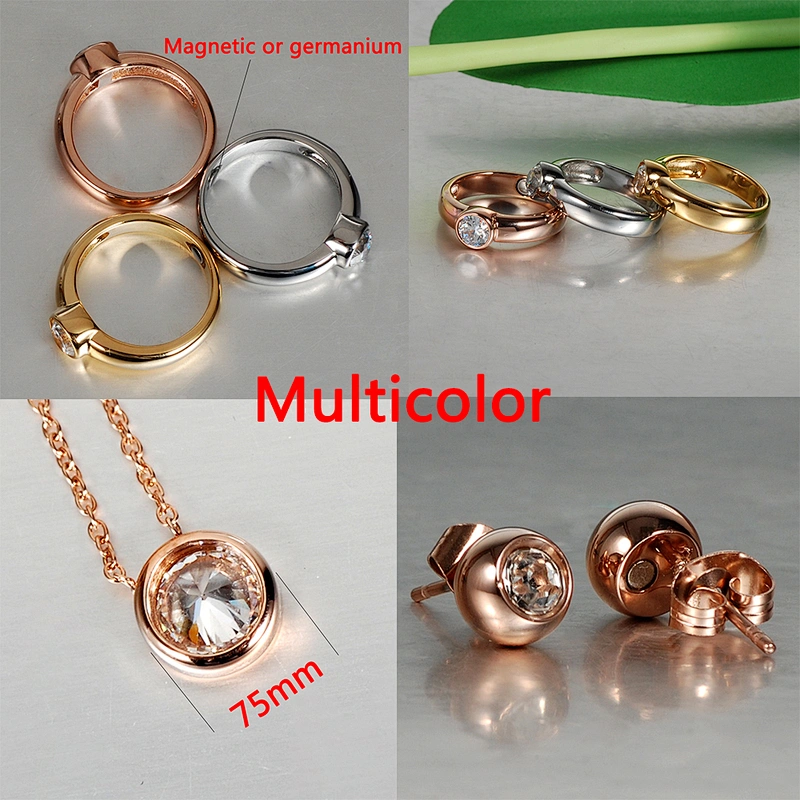 Wollet top selling stainless steel rose gold plated jewelry sets