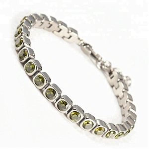 Wollet Fashion Square Natural Crystal 316L Stainless Steel Bracelet