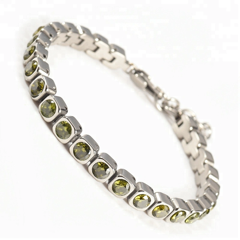Wollet Fashion Square Natural Crystal 316L Stainless Steel Bracelet