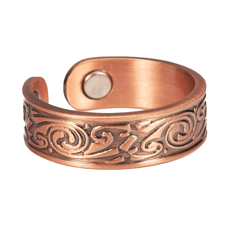 Wollet Magnetic Copper Ring Arthritis Women Pure Copper Rings for Women Adjustable Health with 3PCS Magnets