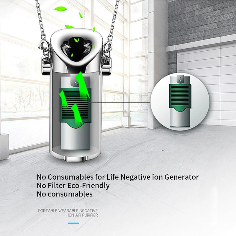 Wollet Mini Wearable Portable Air Filter Negative Ion Electronic Air Necklace