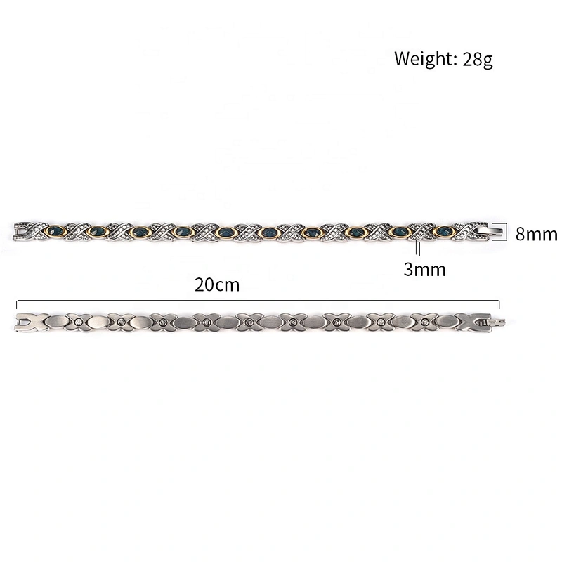 Wollet Fashion Stainless Steel Magnetic Bracelet Anklet With Multicolor Natural Crystal Jewelry