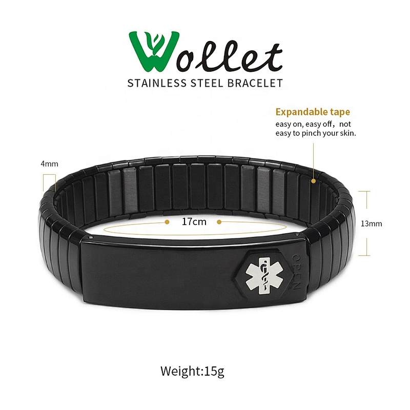 Wollet New Design Flexible Stainless Steel Magnetic Therapy Elastic Bracelet for Women and Girls