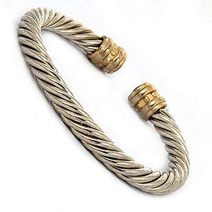 Men Silver wire bangle
