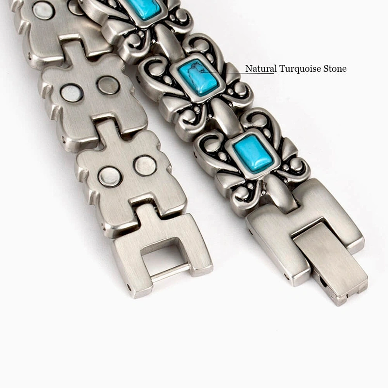 Wollet China Womens New Therapeutic Stainless Steel Health Blood Pressure Control Bio Magnetic Therapy Bracelet