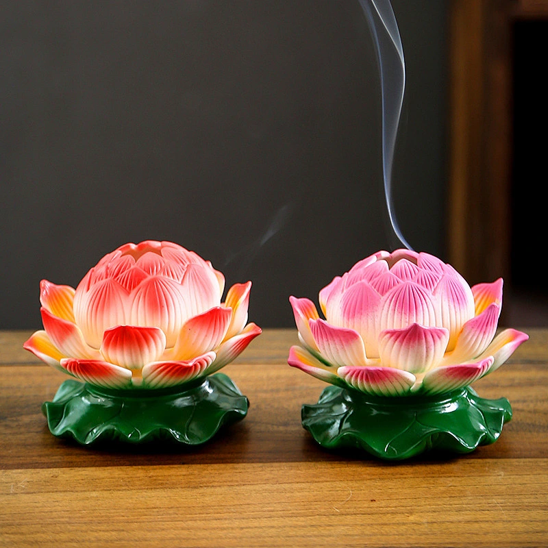 Wollet Home Interior Zen Decoration Ceramic Color Lotus Incense Burner Aromatherapy Burner Crafts