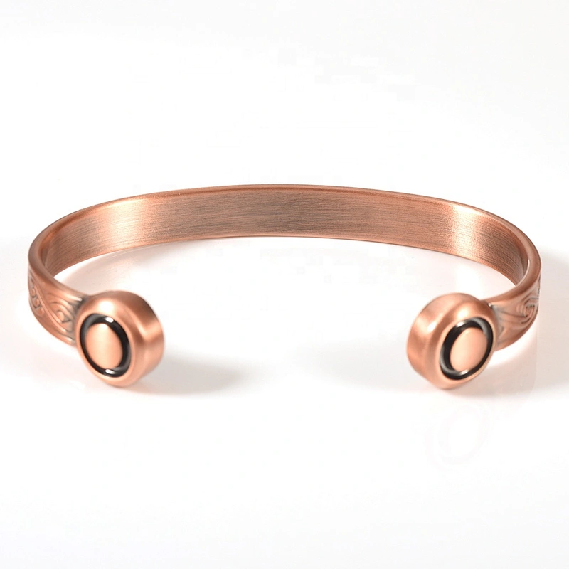 Wollet Fashion Flower Design Health Energy Bio Magnetic Copper Bracelet