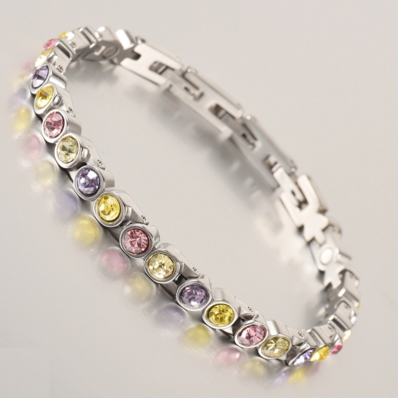 Small Amethyst Stainless Steel Tennis Bracelet Fashion Bijoux