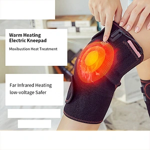 Wollet Rechargeable Wireless Heated Vibration Massager Electric Heating Knee Brace Wrap for Knee Elbow Pain Relief Anywhere