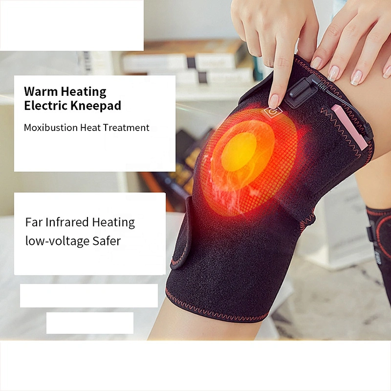 Wollet Rechargeable Wireless Heated Vibration Massager Electric Heating Knee Brace Wrap for Knee Elbow Pain Relief Anywhere