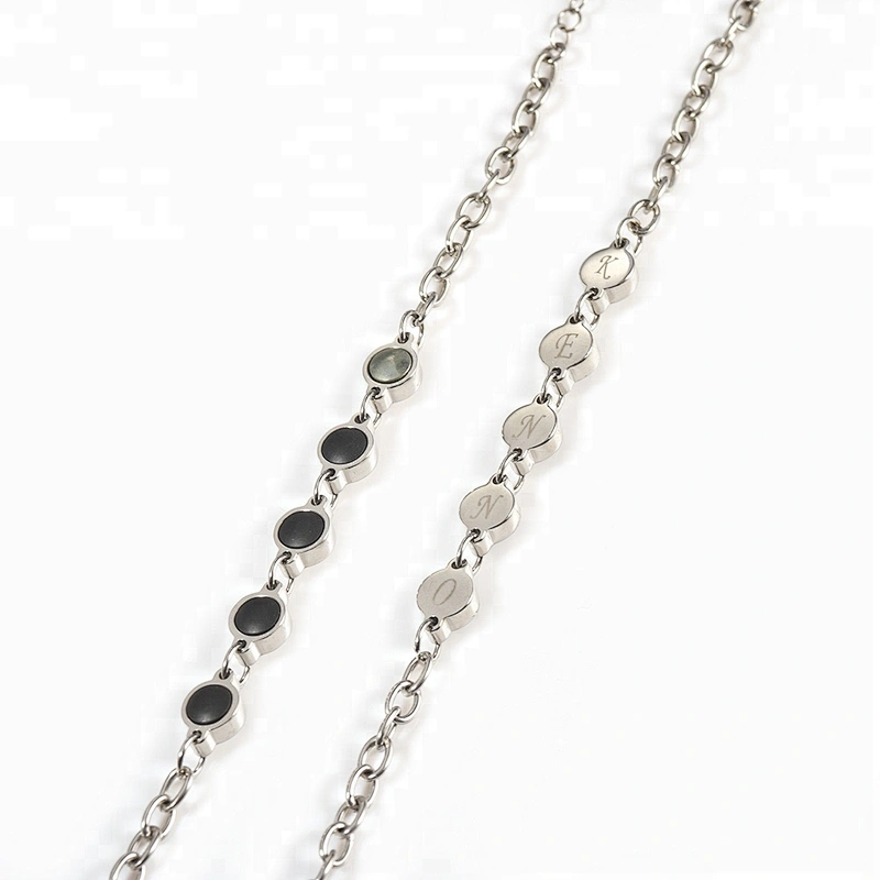 Wollet Fashion Couple CZ Stone Round Pendant 316L Stainless Steel Pendant
