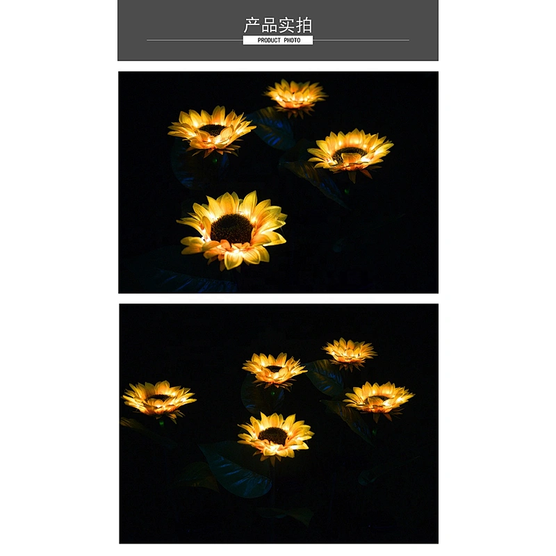 Wollet led solar sunflower lamp outdoor garden decoration lamp solar lawn ground lamp