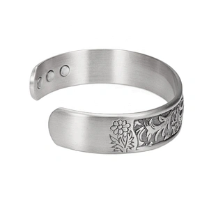 Wollet Fashion Flower Design Health Energy Bio Magnetic Copper Bracelet