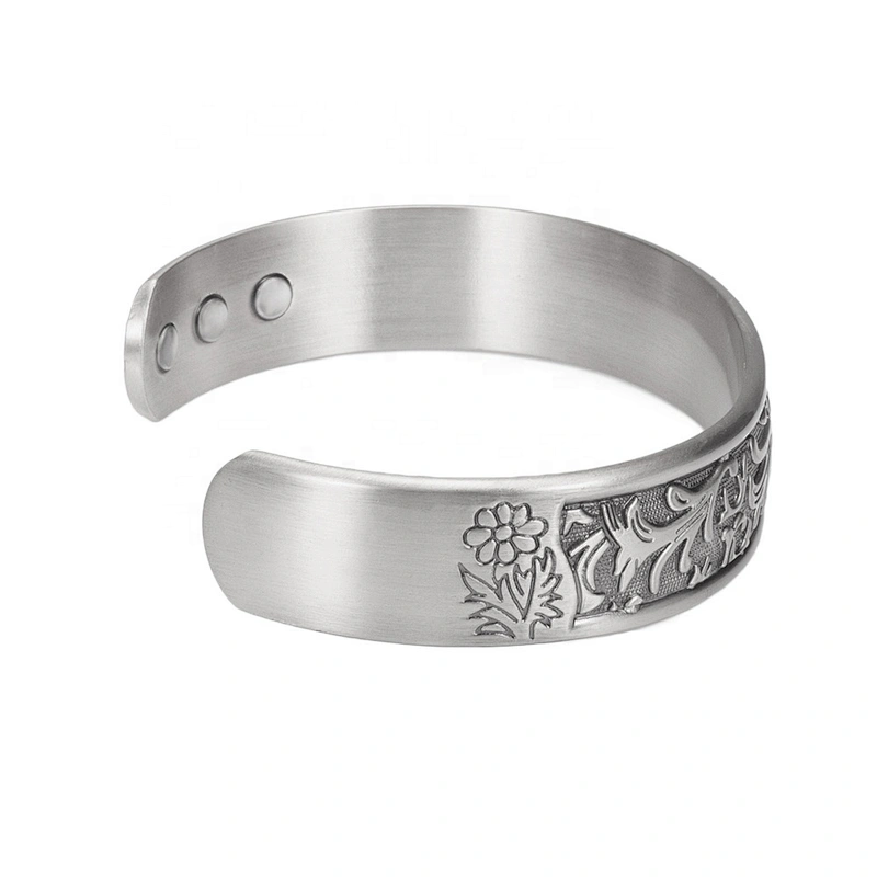 Wollet Fashion Flower Design Health Energy Bio Magnetic Copper Bracelet