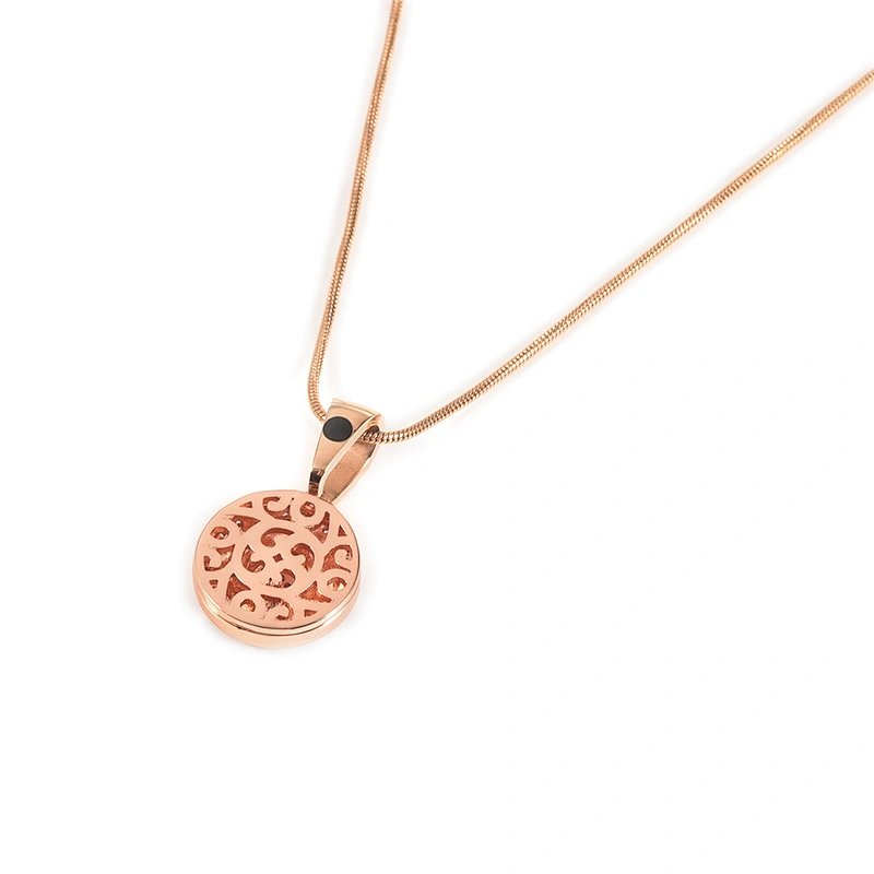 Wollet new design rose gold stainless steel diffuser fragance pendant for women