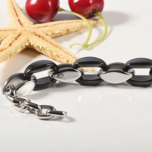 Wollet new Design Good Quality Stainless Steel Ceramic Negative Ion Energy Jewelry Set