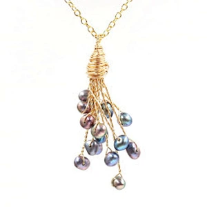 Wollet Fashion Natural Freshwater Pearl Hand-wound Ladies Tassel Pendant Necklace