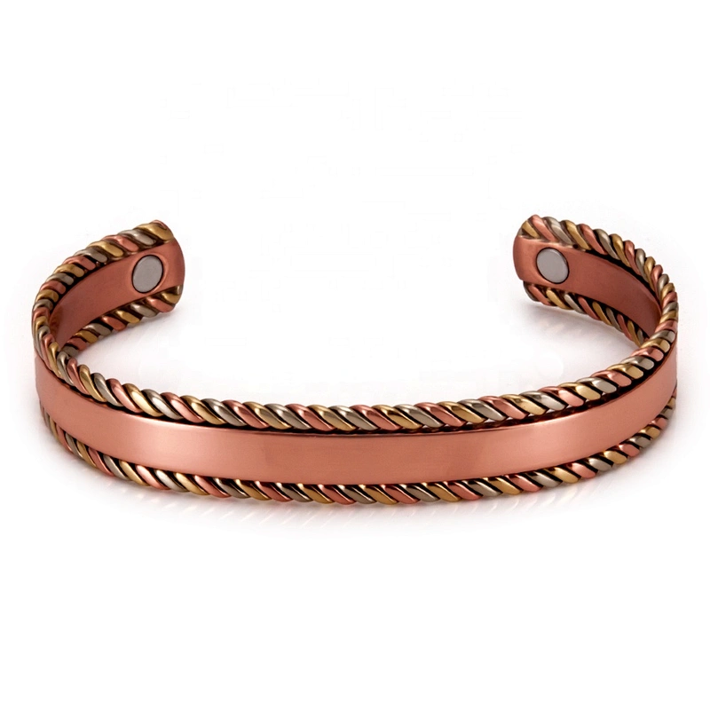 Wollet Mens Pure Copper Bangle  Arthritis Pain Relief Therapy Healthy Copper Magnetic Bracelet