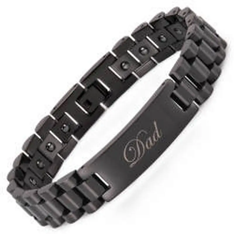 Wollet mens bio healing energy magnetic bracelet stainless steel jewelry