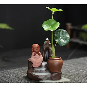 Wollet Creative Home Ceramic Ornaments Hydroponic Flower Ornaments Backflow Aromatherapy Oven Backflow Incense Oven
