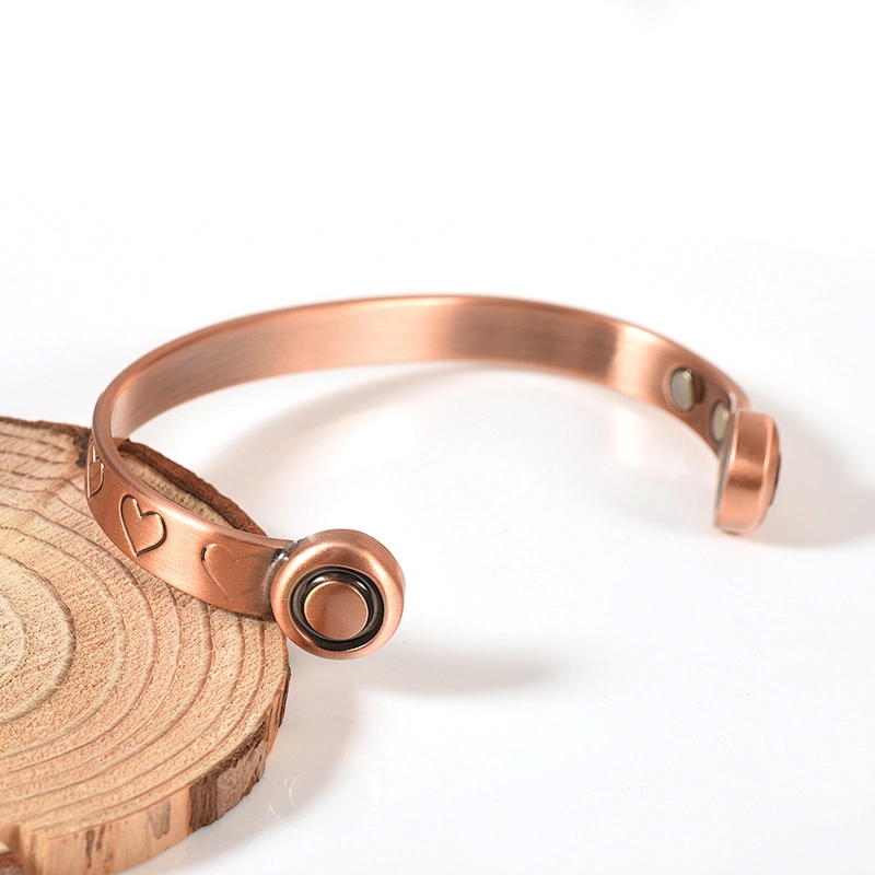 Wollet Fashion Wholesale Heart-Shaped Health Energy Bio Magnetic Copper Bracelet