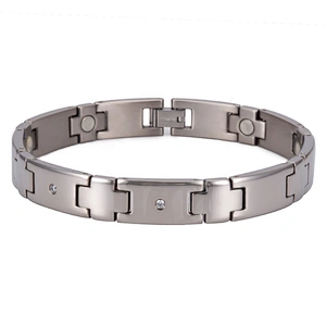 Wollet Hot Sale Zircon Health Energy Stainless Steel Bio Magnetic Bracelet