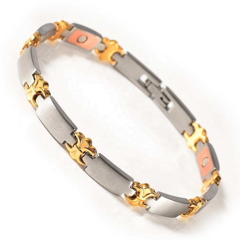 Wollet New Design Japan Health Energy Quantum Copper Stainless Steel Gold Bio Magnetic Quantum Bracelet Benefits
