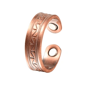 Wollet Magnetic Copper Ring Arthritis Women Pure Copper Rings for Women Adjustable Health with 3PCS Magnets