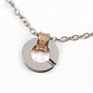Wollet Fashion Couple CZ Stone Round Pendant 316L Stainless Steel Pendant