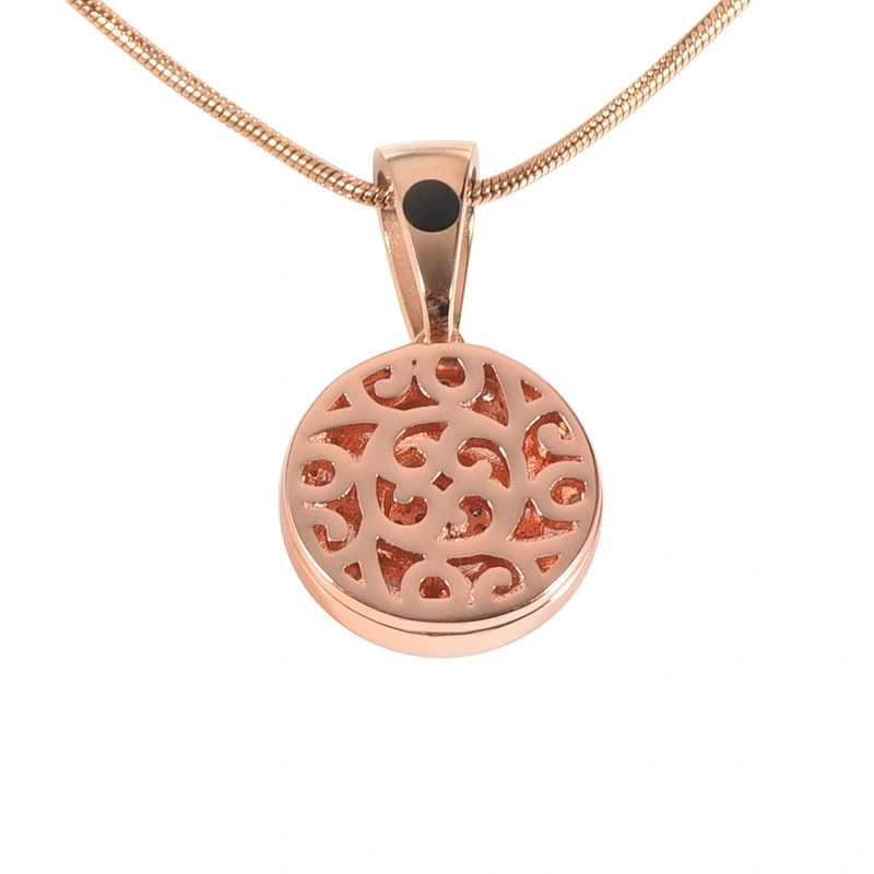 Wollet new design rose gold stainless steel diffuser fragance pendant for women