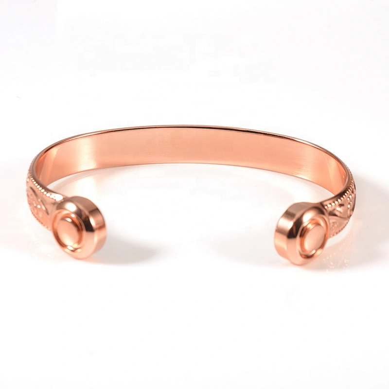 Wollet Wholesale Magnetic Arthritis Pain Relief Therapy Healthy Cuff Vintage Engraved Copper Bracelet