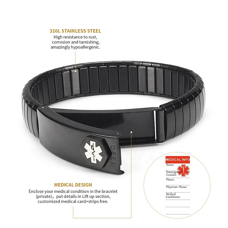 Wollet New Design Flexible Stainless Steel Magnetic Therapy Elastic Bracelet for Women and Girls