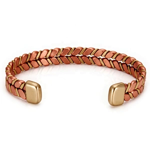 Wollet Wholesale Mens Jewelry Magnetic Arthritis Pain Relief Therapy Healthy Cuff Vintage Engraved Copper Bracelet