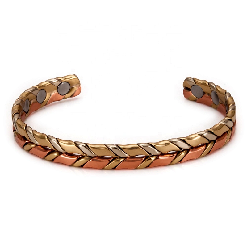 Wollet Mens Pure Copper Bangle  Arthritis Pain Relief Therapy Healthy Copper Magnetic Bracelet