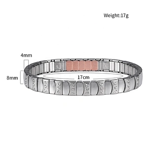 Wollet New Design Flexible Stainless Steel Magnetic Therapy Elastic Bracelet for Women and Girls