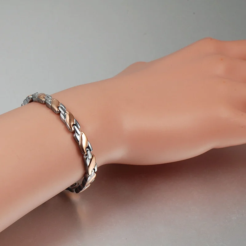 Wollet Hight polished & brushed gold plated stainless steel bracelet