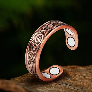 Wollet Magnetic Copper Ring Arthritis Women Pure Copper Rings for Women Adjustable Health with 3PCS Magnets