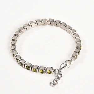 Wollet Fashion Square Natural Crystal 316L Stainless Steel Bracelet