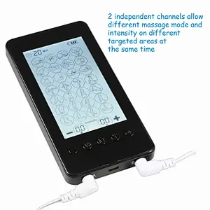 Wollet Tens Unit Machine Pulse Massage 28 Massage Modes Rechargeable Pain Relief Muscle Stimulator Massager with 4 Pads