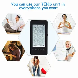 Wollet Tens Unit Machine Pulse Massage 28 Massage Modes Rechargeable Pain Relief Muscle Stimulator Massager with 4 Pads