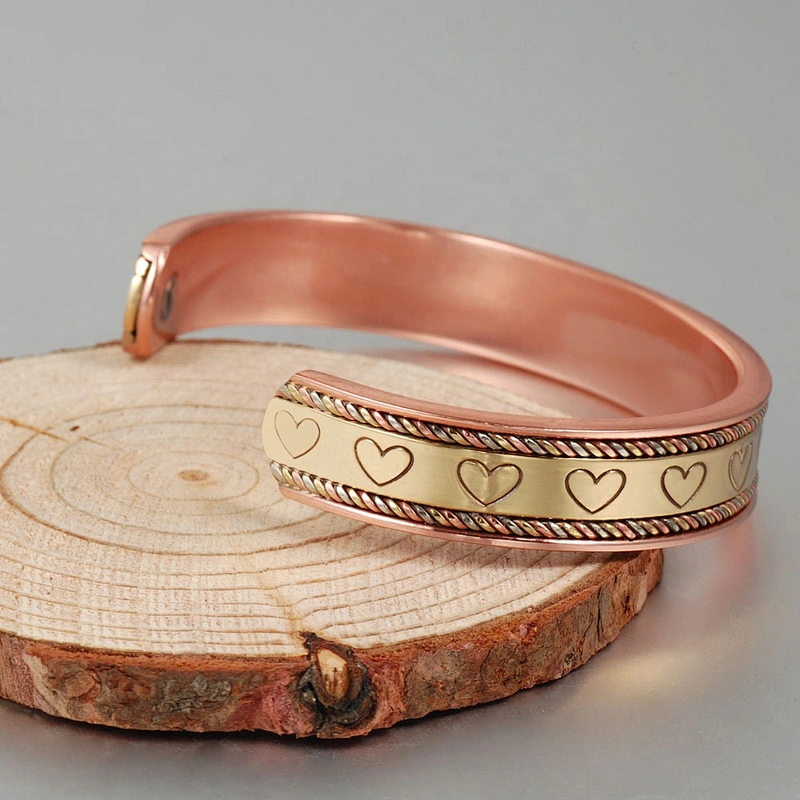 Wollet Mens Pure Copper Bangle  Arthritis Pain Relief Therapy Healthy Copper Magnetic Bracelet